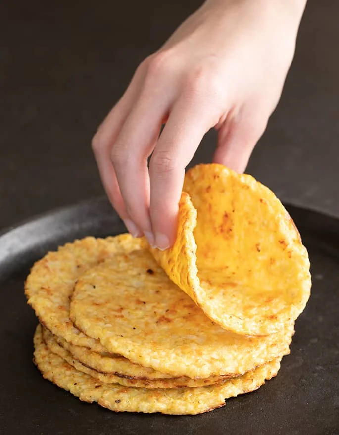 Grab a soft, flexible and grain free cauliflower tortilla and enjoy a low carb gluten free meal.