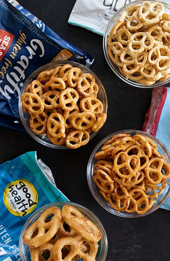 Gratify, Good Health Enjoy Being Good, Live G Free, and Quinn Gluten Free Pretzel brands are four more tasty brands to try.