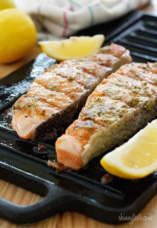 Grilled Garlic Dijon Herb Salmon