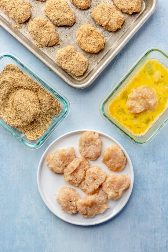 ground chicken, eggs, breadcrumbs