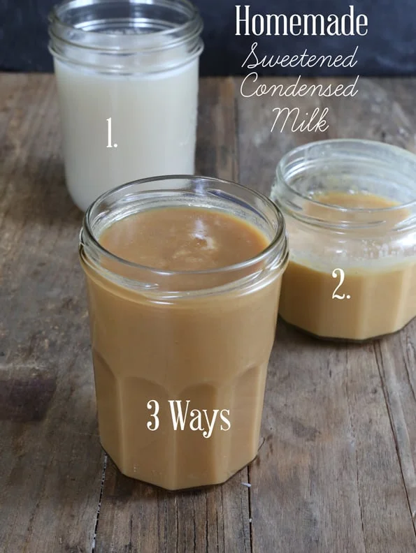 Homemade Sweetened Condensed Milk made with evaporated milk, whole milk or coconut milk. Make it at home and save!
