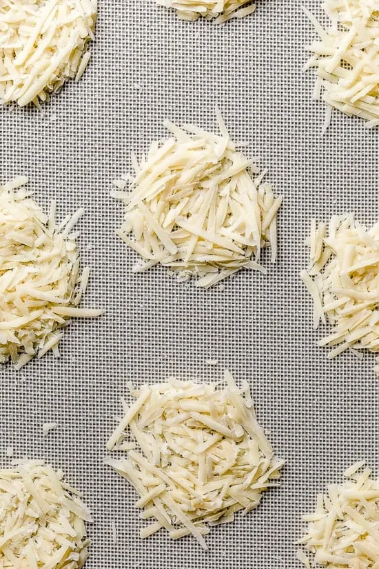 I love making these Everything Parmesan Crisps as a low-carb snack, to add to Caesar salad in place of croutons, with soup, or a great addition to any charcuterie board as an appetizer.