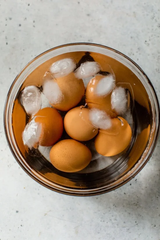 Ice bath for eggs