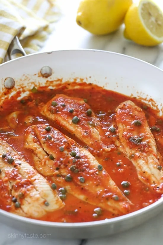 Fish with Tomato Sauce, White Wine and Capers