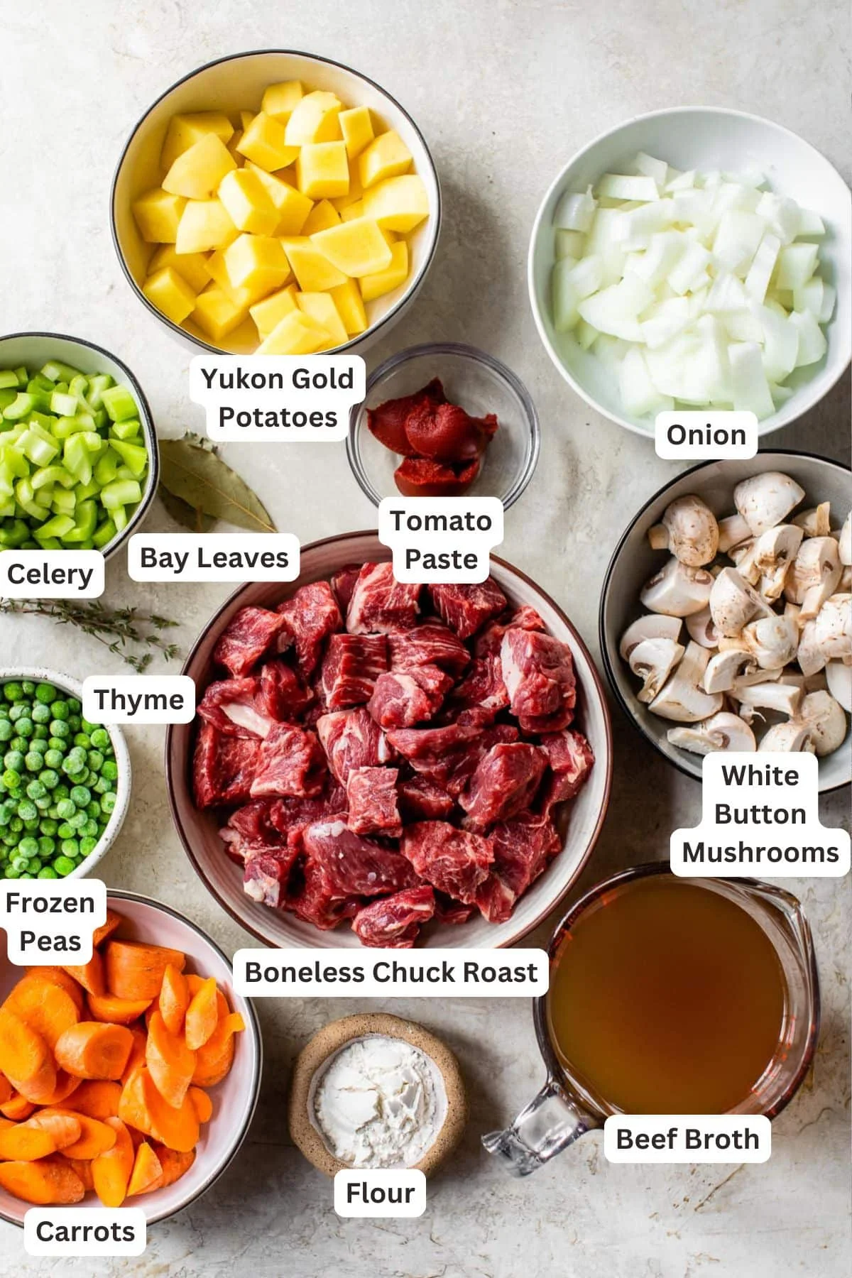Ingredients for Beef Stew.