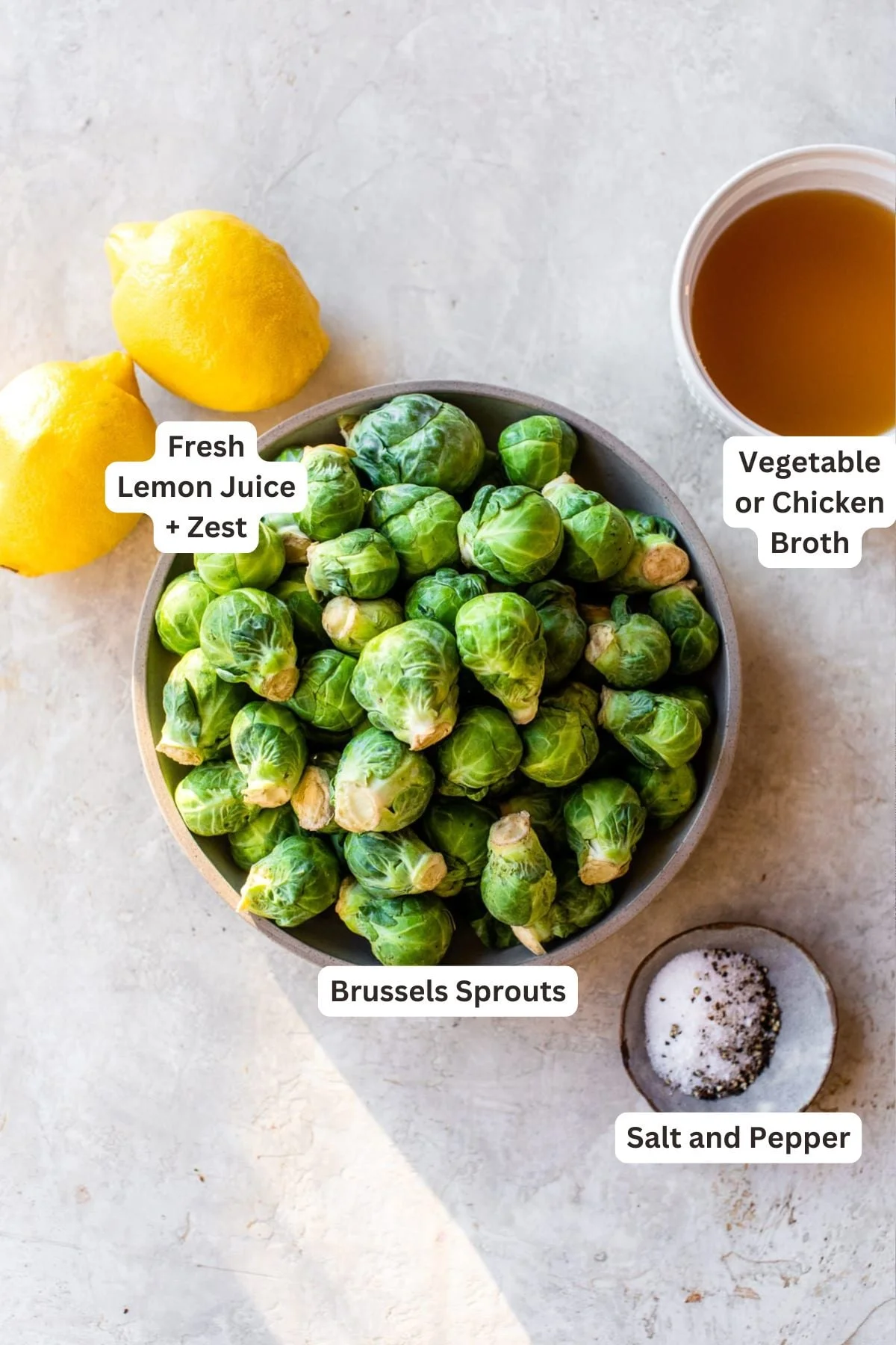 Ingredients for Lemon Brussel Sprouts.