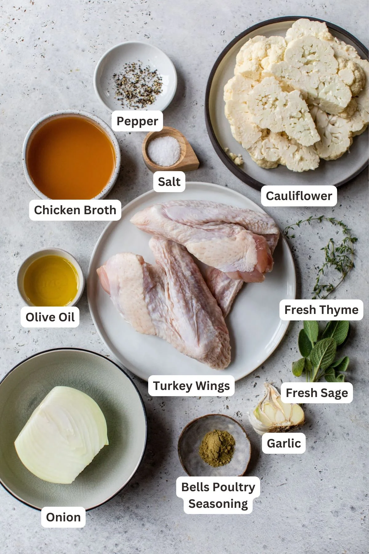 Ingredients for Make-Ahead Low-Carb Turkey Gravy (Flourless).