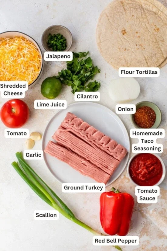 Ingredients for Meximelt recipe.