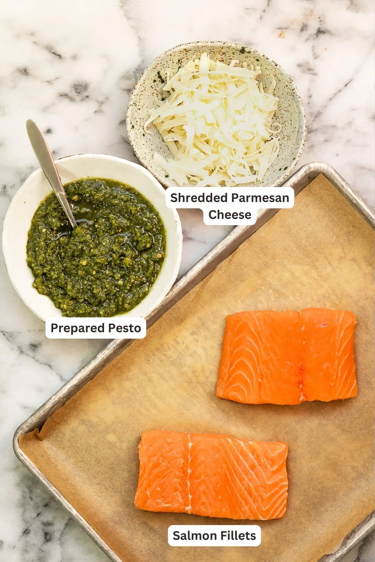 Ingredients for Pesto Salmon.