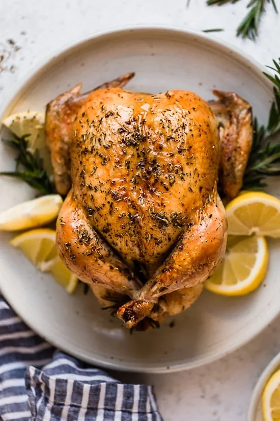 Whole Roasted Chicken with Lemon and Rosemary