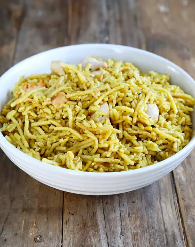 Make your own gluten free rice a roni dish with all the right flavors, and make a great meal tonight in no time at all. Add some protein, or leave it plain.