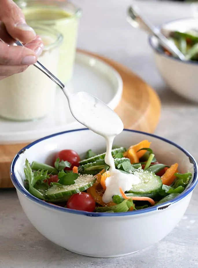 Make your own ranch salad dressing in a simple blender and never buy bottled dressing again.