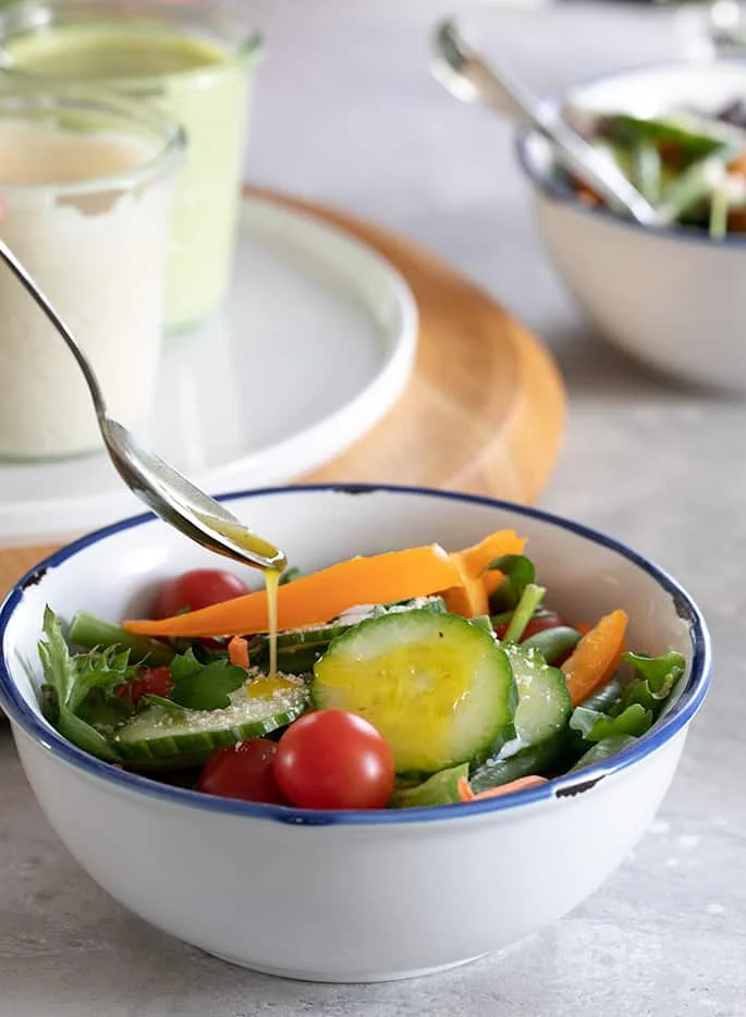 Make your own vinaigrette salad dressing in a simple blender and never buy bottled dressing again.