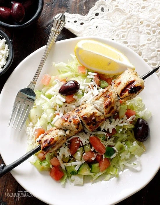 Mediterranean Chicken Kebab Salad