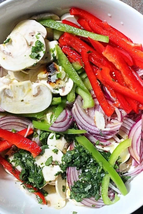 Mushroom ceviche marinated overnight with lemon juice, cilantro, red onion and bell pepper. All the flavors of ceviche without the seafood! 100% Vegetarian!