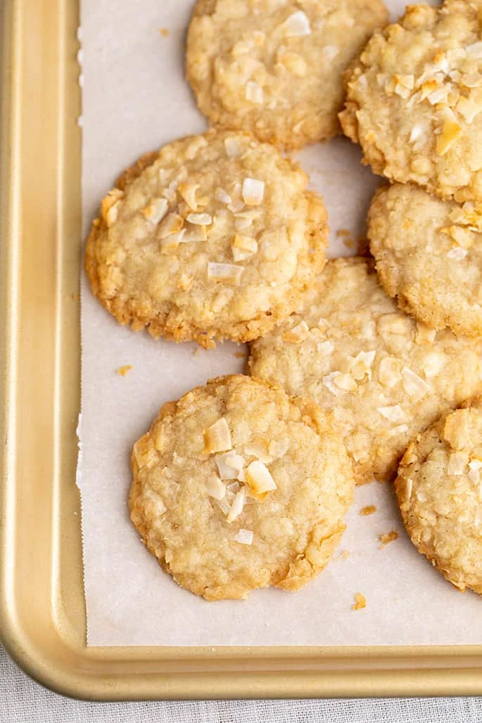 Thin & Crispy Gluten Free Coconut Cookies [Dairy Free Too]
