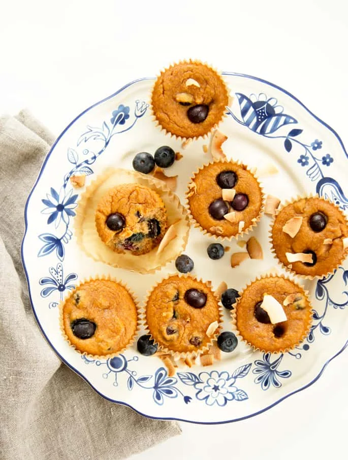 Paleo Coconut Flour Blueberry Muffins