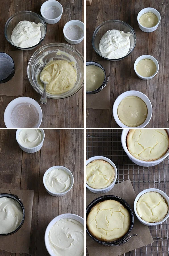 Overhead view of butter cake being made