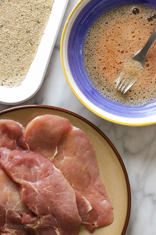 Pork sirloin cutlets are a lean cut, and taste wonderful breaded and lightly pan fried.