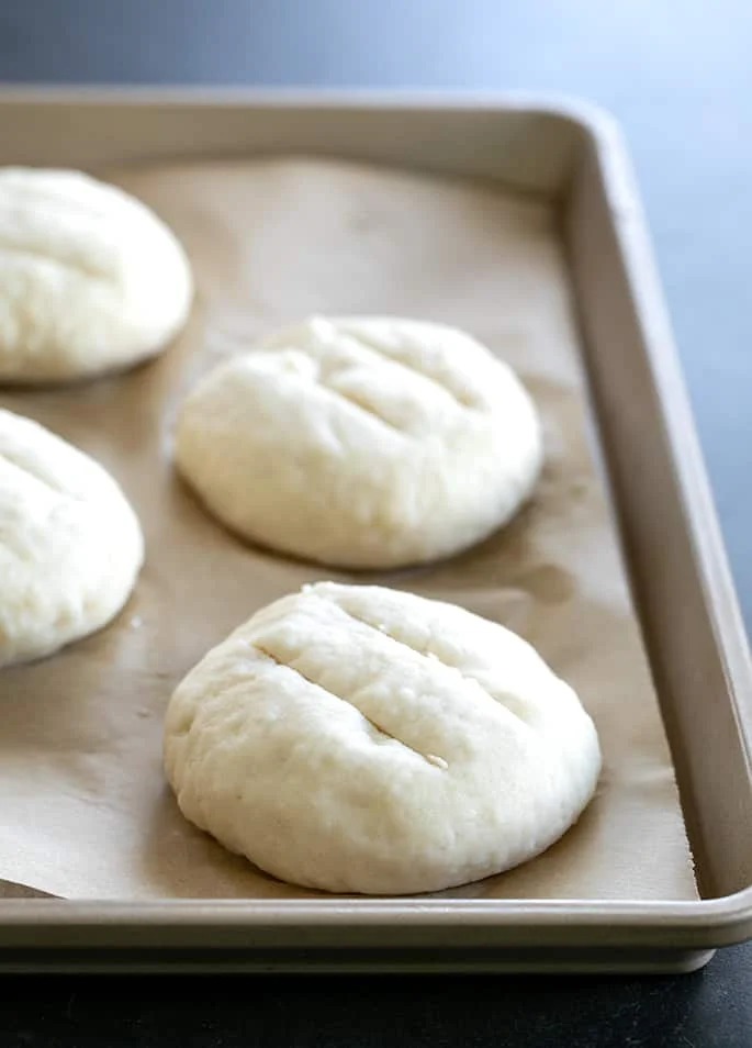 Pretzel rolls boiled unbaked
