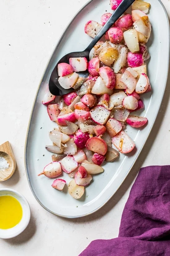 Roasted Radishes with Onions