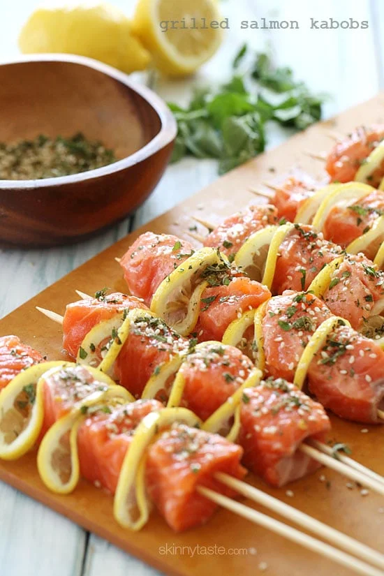 Grilled Salmon Kebabs