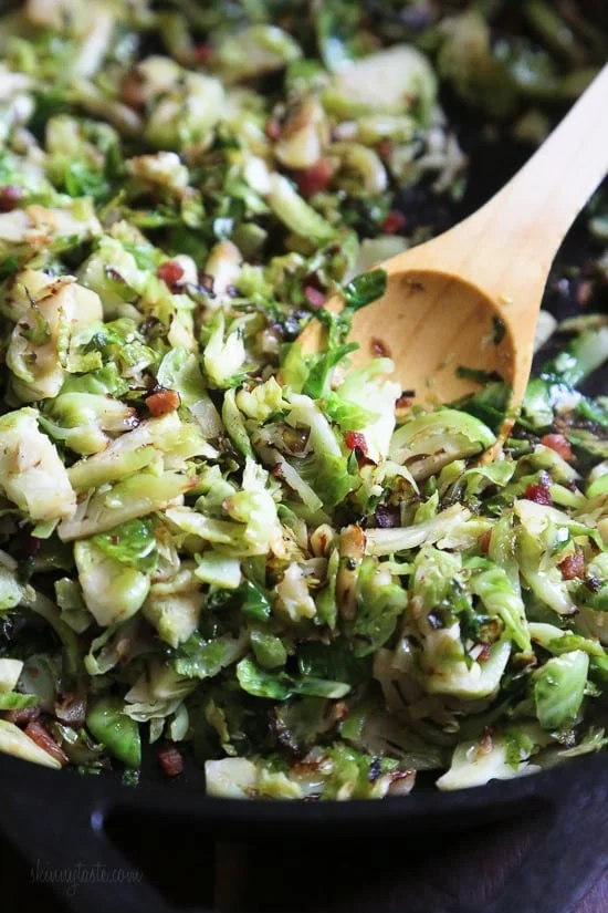 Shredded Brussels Sprouts with Pancetta