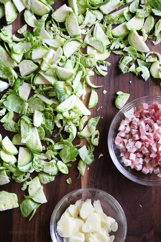 Sautéed Brussels Sprouts with Pancetta is the best Brussel sprout recipe! Lightly pan fried until crisp and slightly browned on the edges, it's my favorite way to cook and eat them!