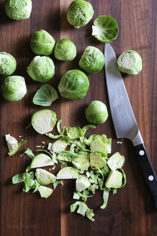 Sautéed Brussels Sprouts with Pancetta is the best Brussel sprout recipe! Lightly pan fried until crisp and slightly browned on the edges, it's my favorite way to cook and eat them!