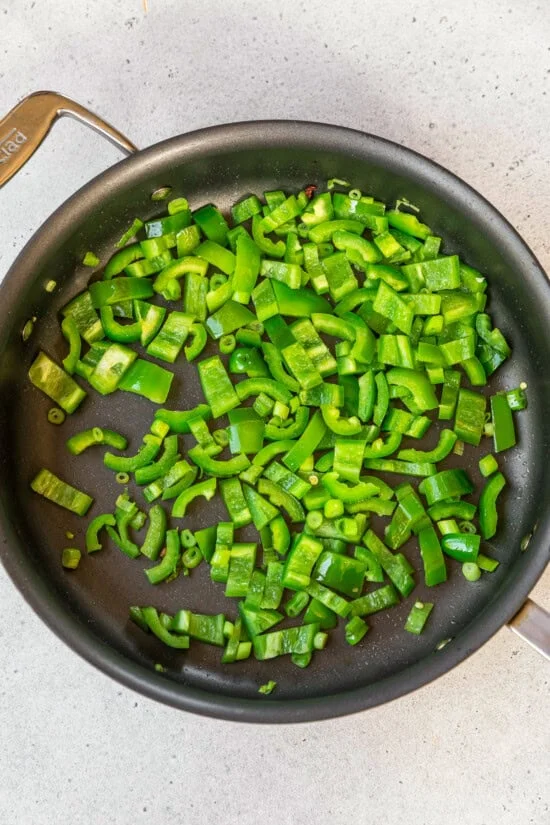 Saute the jalapenos