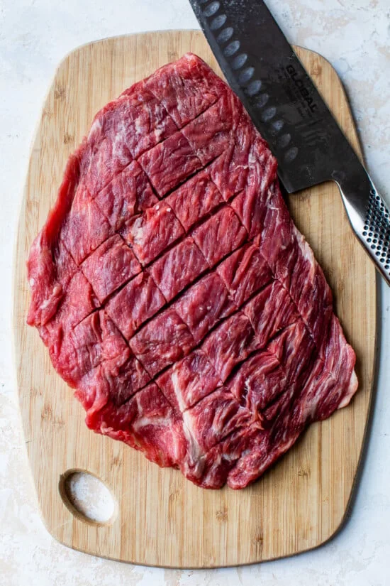Scoring the steak