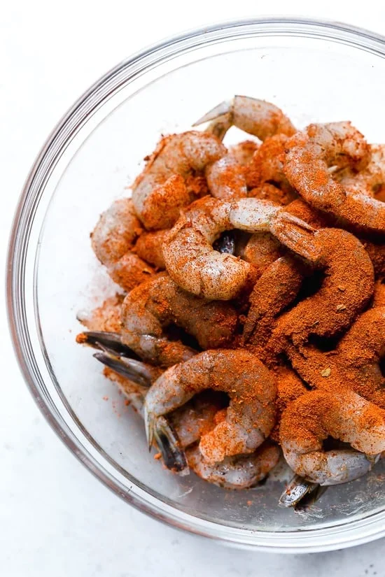 Shrimp in a bowl.