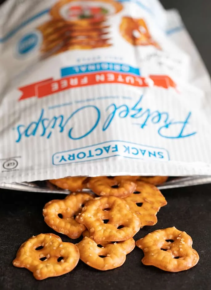 Snack Factory brand pretzel crisps are different than the other gluten free pretzel brands, but they're a favorite of my family. They have great flavor varieties, too.
