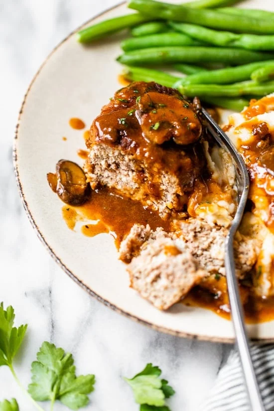 Steak with mushrooms