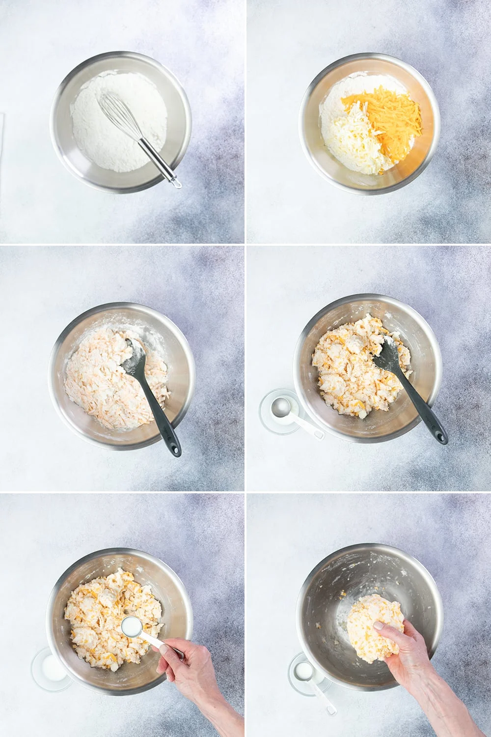 Steps to make raw dough for cheese crackers