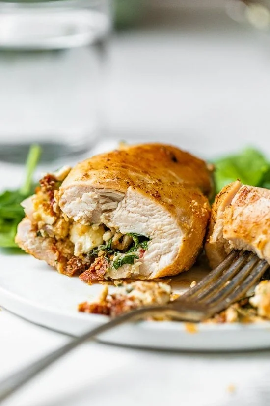 Spinach Stuffed Chicken Breast with Tomato and Feta