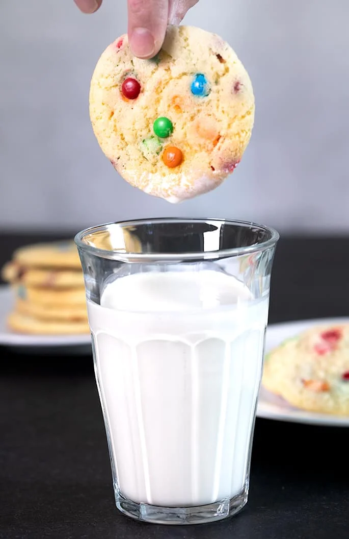 These amazingly chewy vanilla gluten free cake mix cookies are made with just 4 ingredients. And they're not even cake-like at all!