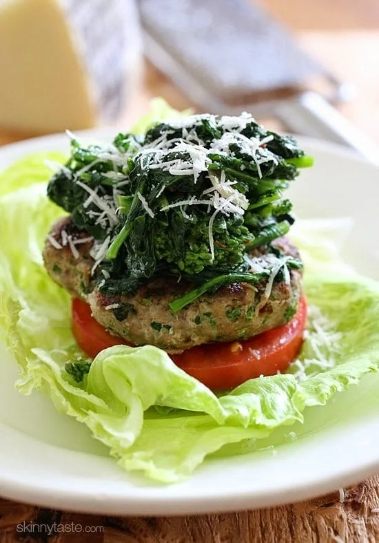 Broccoli Rabe Turkey Burgers