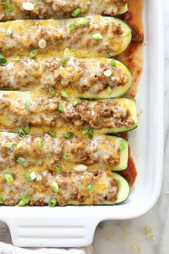 Taco Stuffed Zucchini Boats