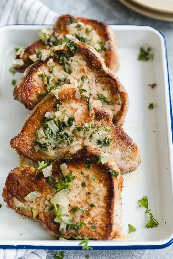 Pork Chops with Dijon Herb Sauce