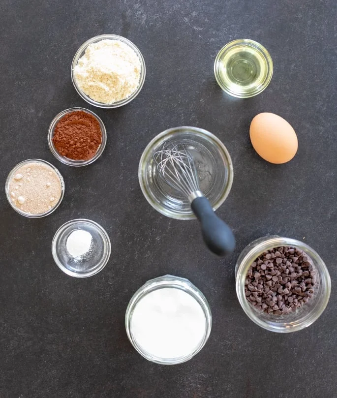 This chocolate Paleo mug cake is lightly sweet, rich, and easy enough for kids to make their own. The perfect healthy gluten free snack!