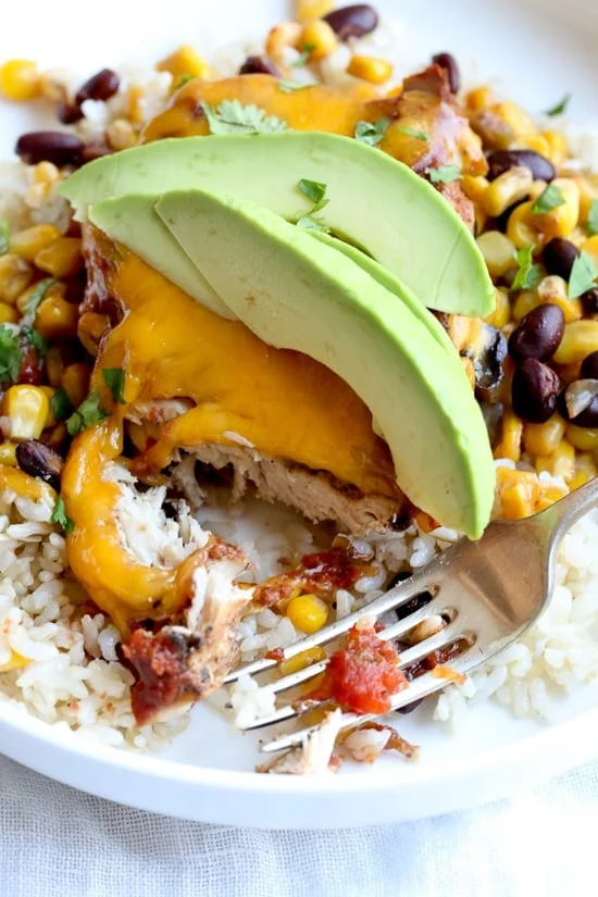 Slow Cooker Salsa Chicken with Black Beans and Corn