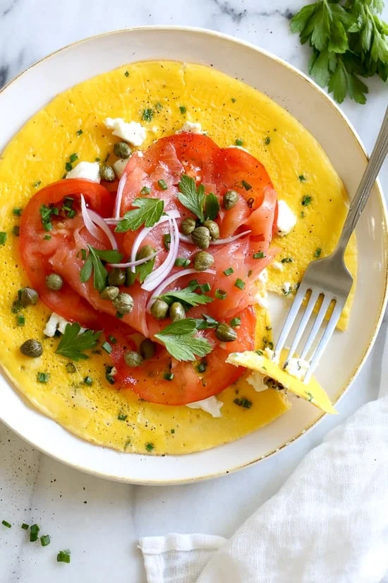 Goat Cheese Herb Omelet with Nova Lox