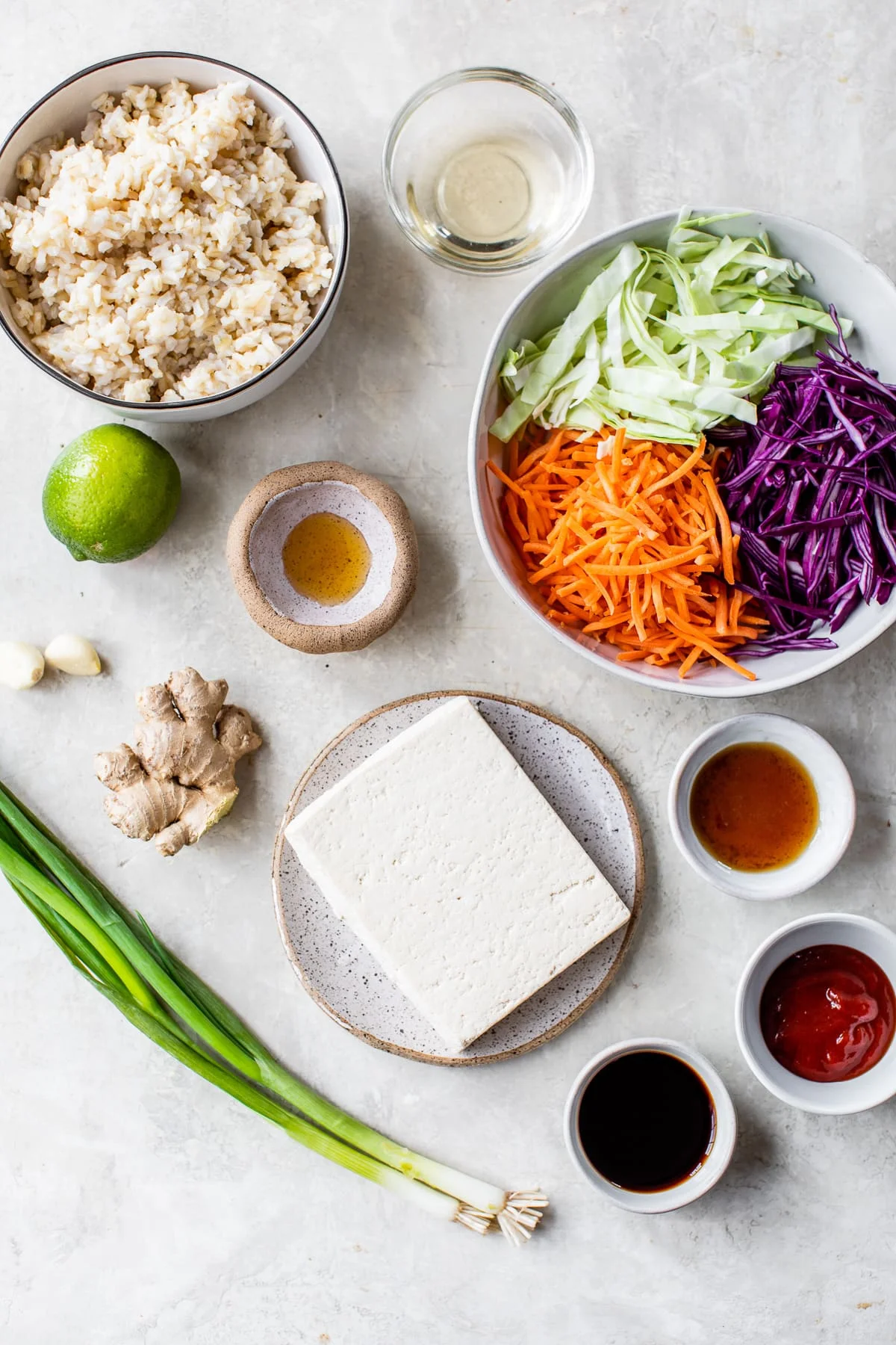 Tofu Rice Bowl Ingredients