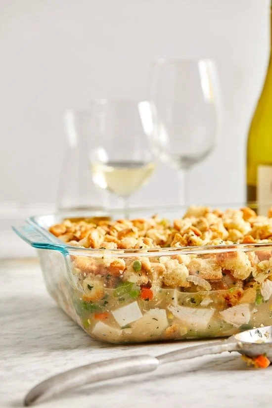 Turkey Pot Pie with Stuffing Crust