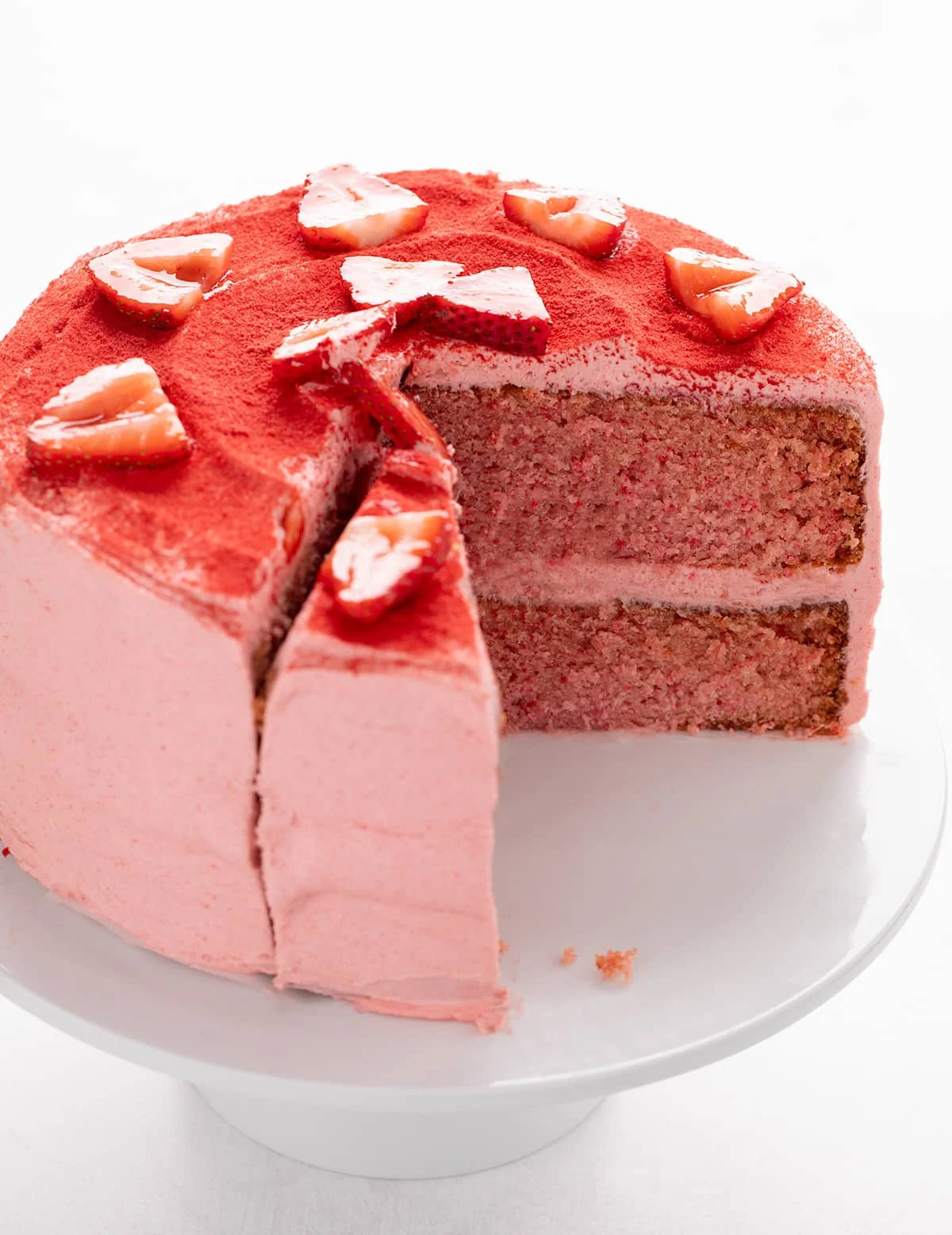 Moist Gluten Free Strawberry Cake (from scratch)