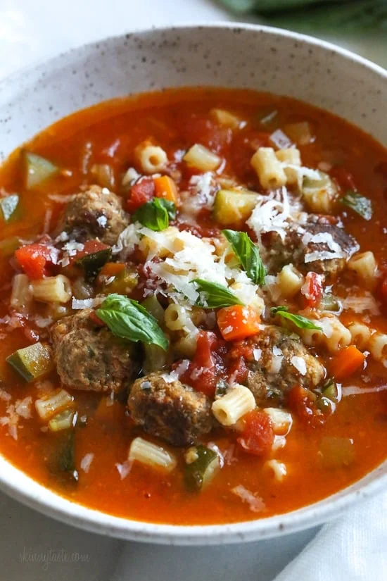 Instant Pot Turkey Meatball and Ditalini Soup