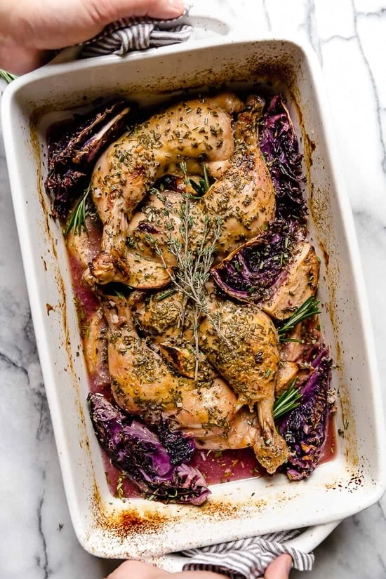Apple Cider Baked Chicken and Cabbage
