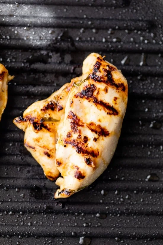 Chicken breast on the grill.