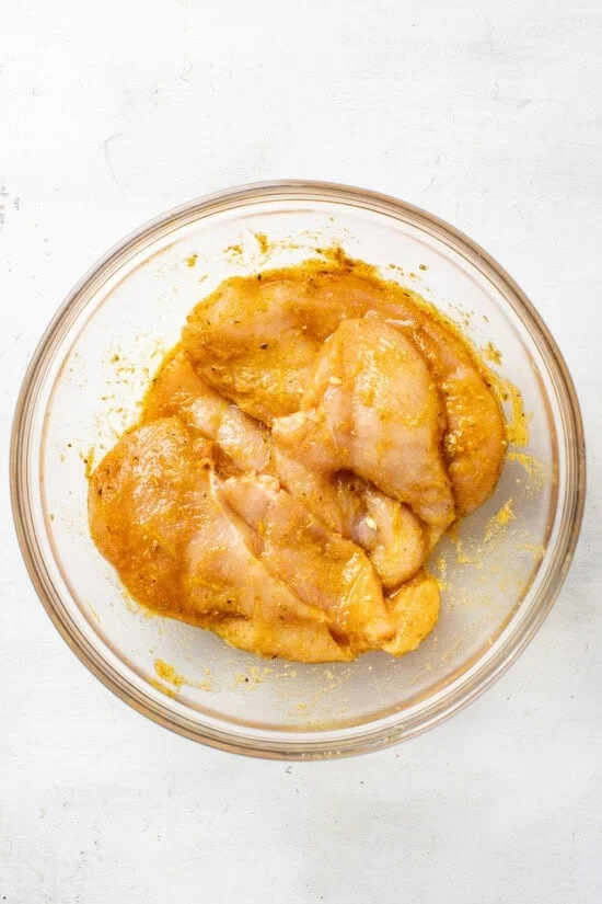 chicken breasts in marinade